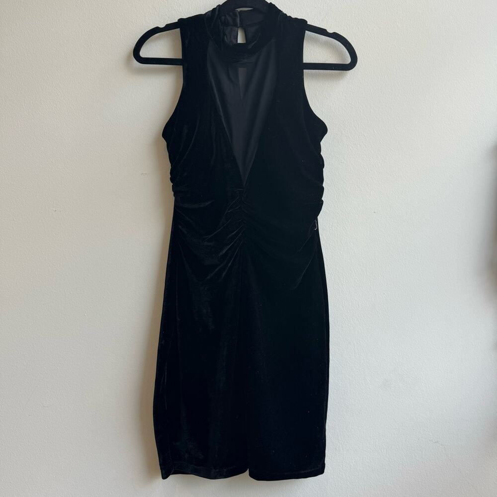 Emerald Sundae Black Velvet Cocktail Dress Short - S